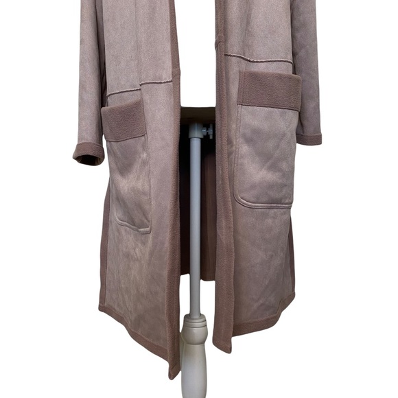 B New York Faux Suede Oversized Hooded Coat in Dusty Blush Size Medium NWT - Picture 6 of 11
